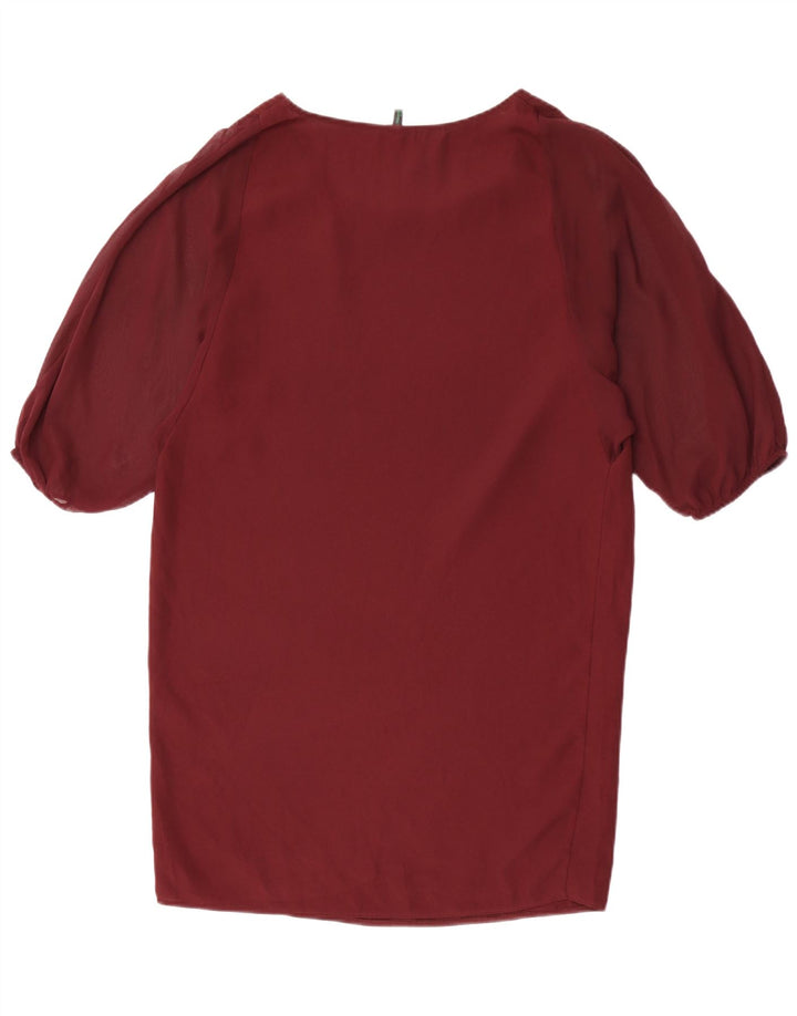 Benetton Robe droite surdimensionnée pour femme UK 10 Petit Polyester Bordeaux
