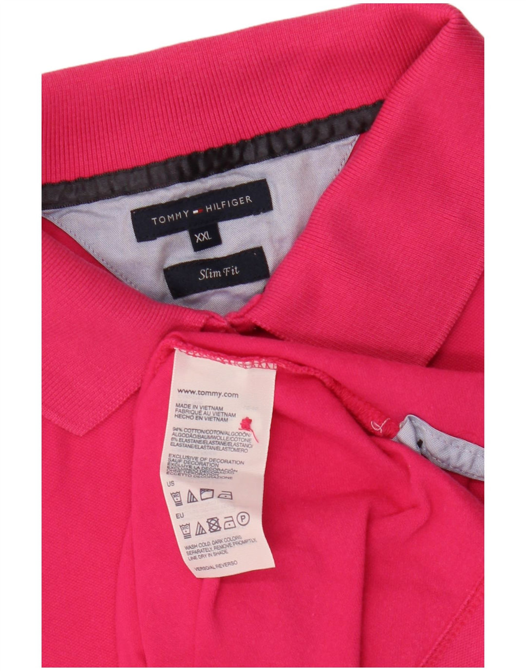 TOMMY HILFIGER Polo Slim Fit pour Femme UK 20 2XL Coton Rose
