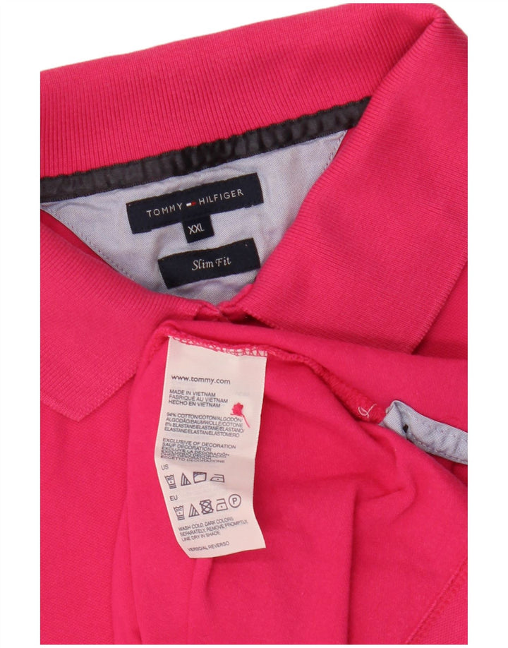 TOMMY HILFIGER Polo Slim Fit pour Femme UK 20 2XL Coton Rose