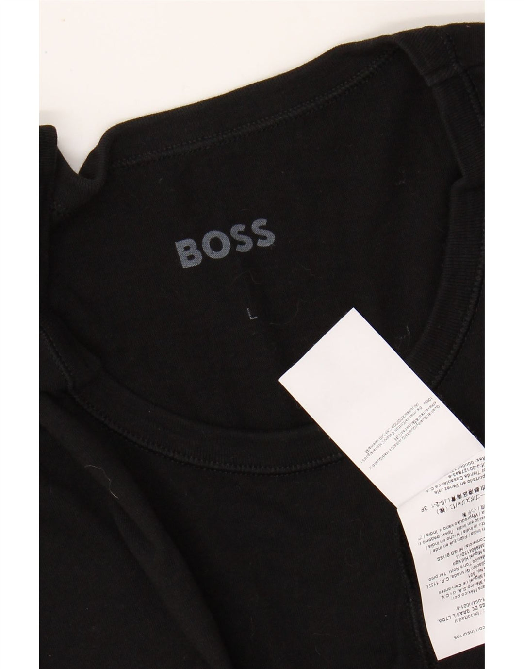HUGO BOSS Homme T-Shirt Top Large Noir Coton