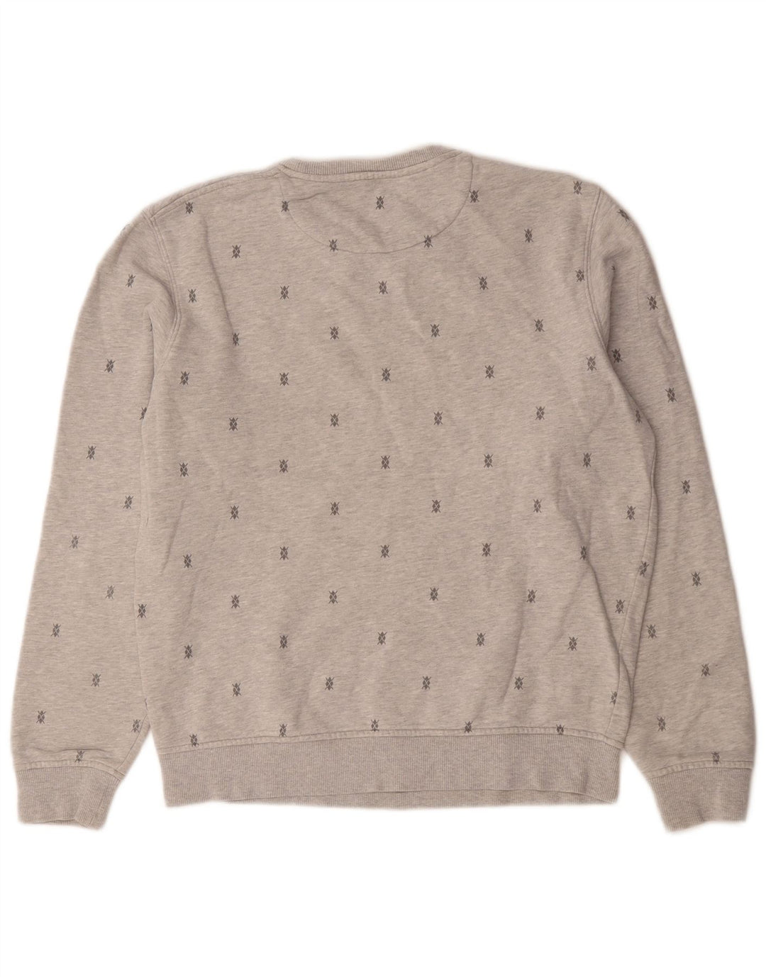Lyle & Scott Sweat-Shirt à Motif Abstrait Homme Gris Moyen Coton
