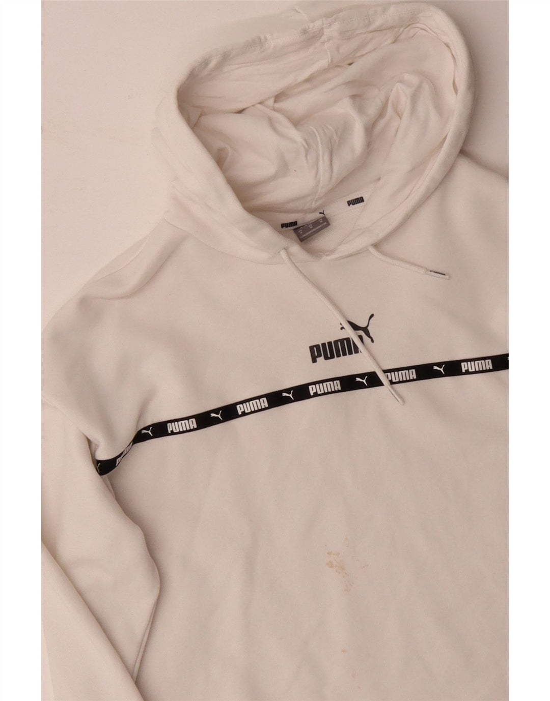 PUMA Pull à capuche surdimensionné pour femme UK 14 en coton blanc moyen