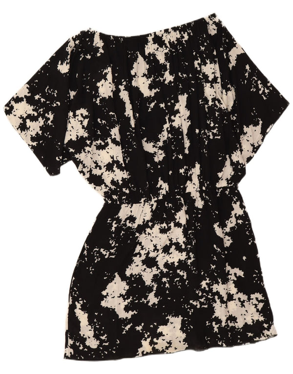 Benetton Robe trapèze surdimensionnée chauve-souris pour femme UK 16 Grand noir floral