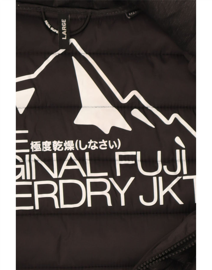 Superdry Veste matelassée à capuche pour filles 15-16 ans Large Gris Polyester
