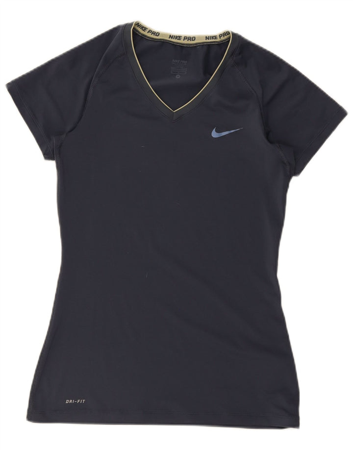 Nike T-shirt Dri Fit pour femme UK 12 Bleu marine moyen Polyester
