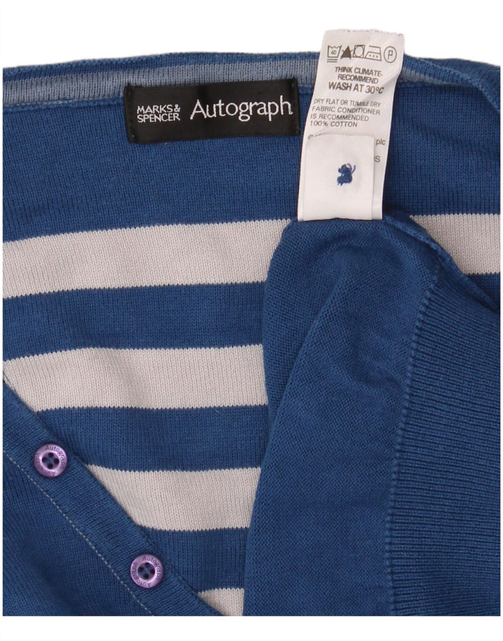 Marks & Spencer Pull autographe à col en V pour homme, grand bleu