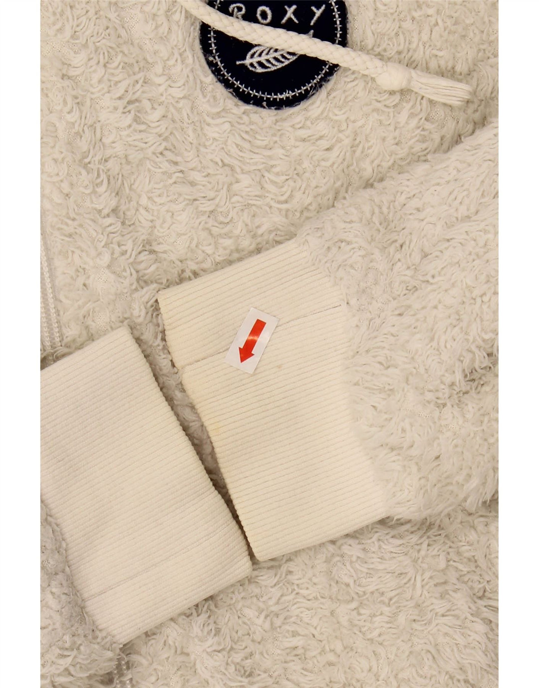 ROXY Womens Zip Hoodie Sweater UK 14 Medium White Polyester