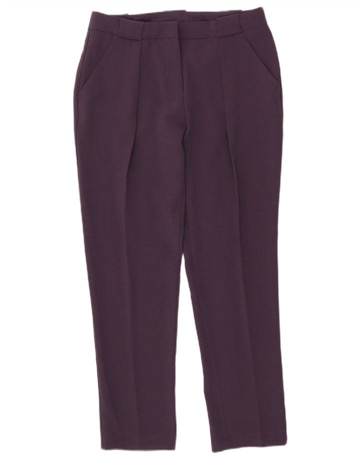 Benetton Pantalon Chino Slim Femme IT 42 Medium W30 L28 Violet Polyester