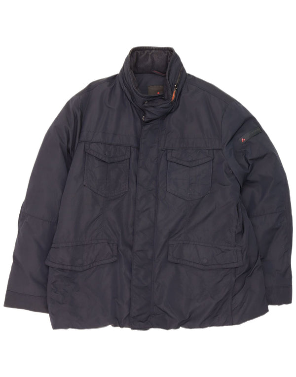 PEUTEREY Veste matelassée à capuche pour homme UK 46 3XL Bleu marine Polyamide