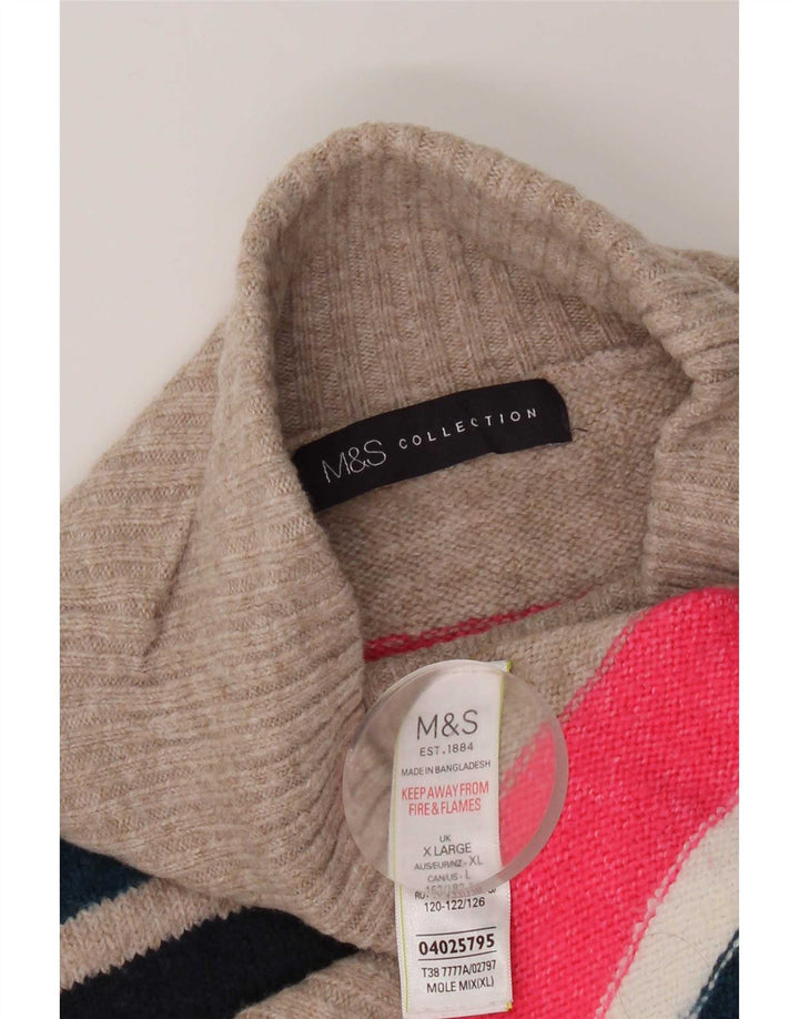 Marks & Spencer Pull col roulé pour femme UK 18 XL Multicolore