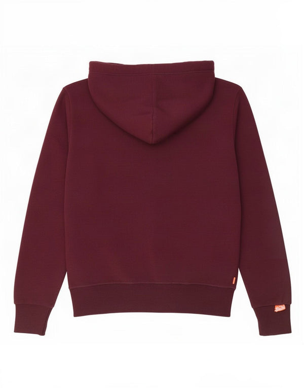 Superdry Mens Zip Hoodie Sweater Medium Burgundy Cotton