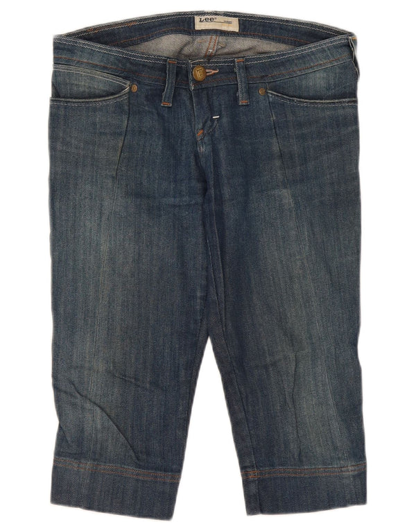 Lee Femme Crystal Capri Jeans W27 L17 Bleu Coton