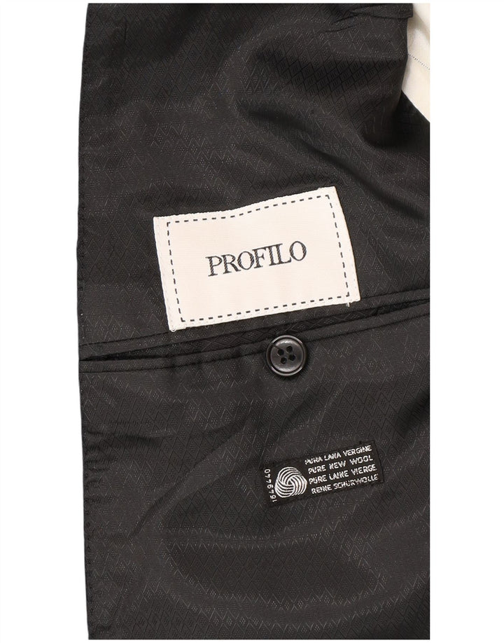 Profilo Veste Blazer Croisée Homme IT 48 Laine Vierge Noir Moyen