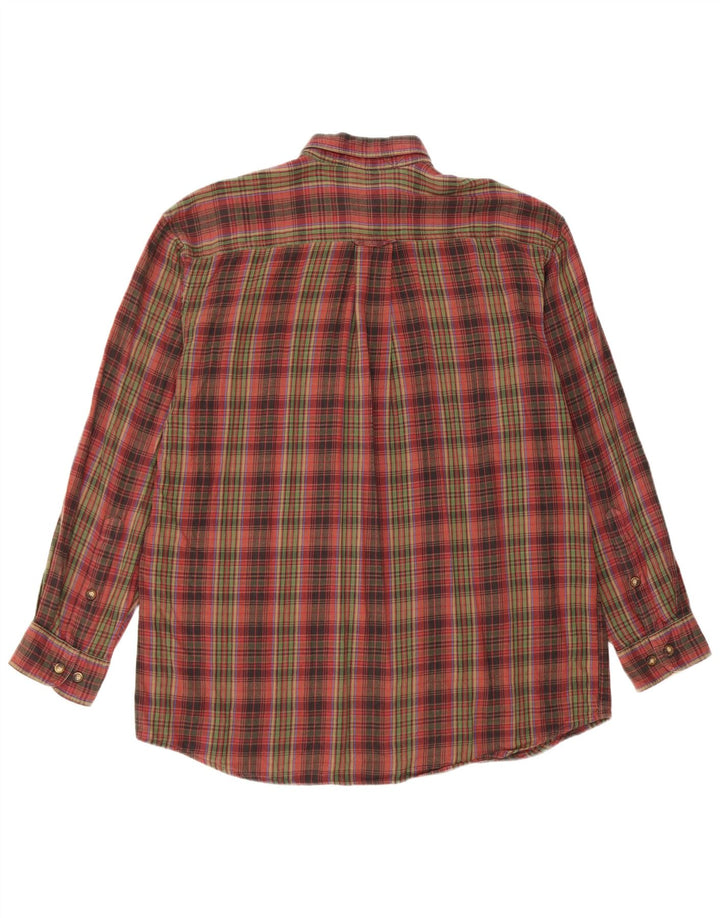 Orvis Chemise en flanelle pour homme en coton à grands carreaux rouges