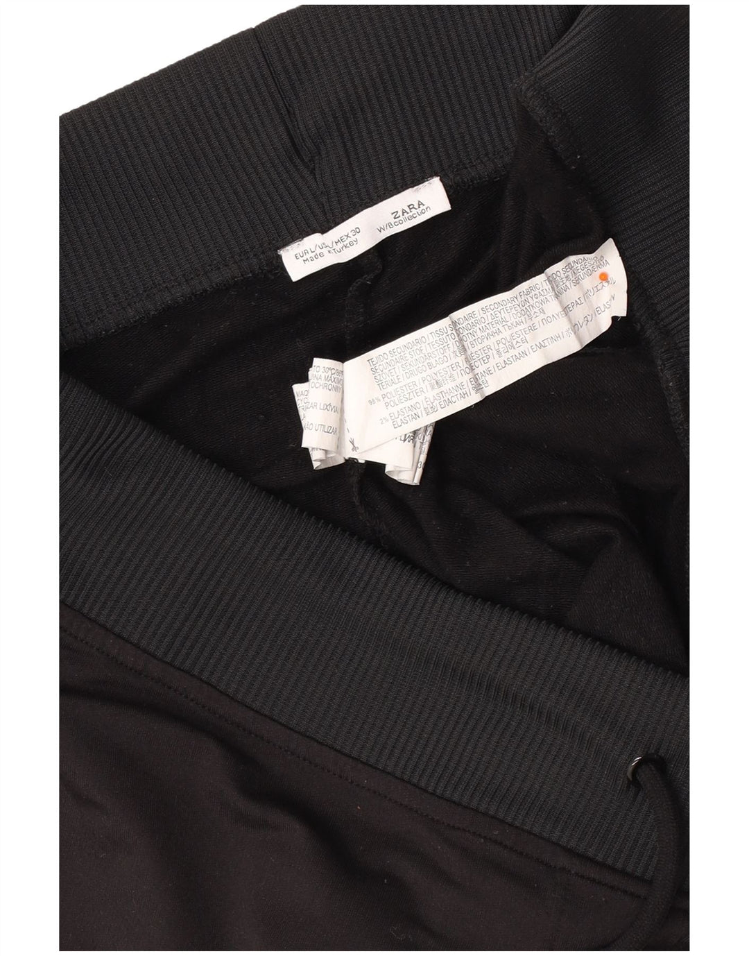 ZARA Pantalon de survêtement pour femme Joggers UK 14 Large Noir Rayé