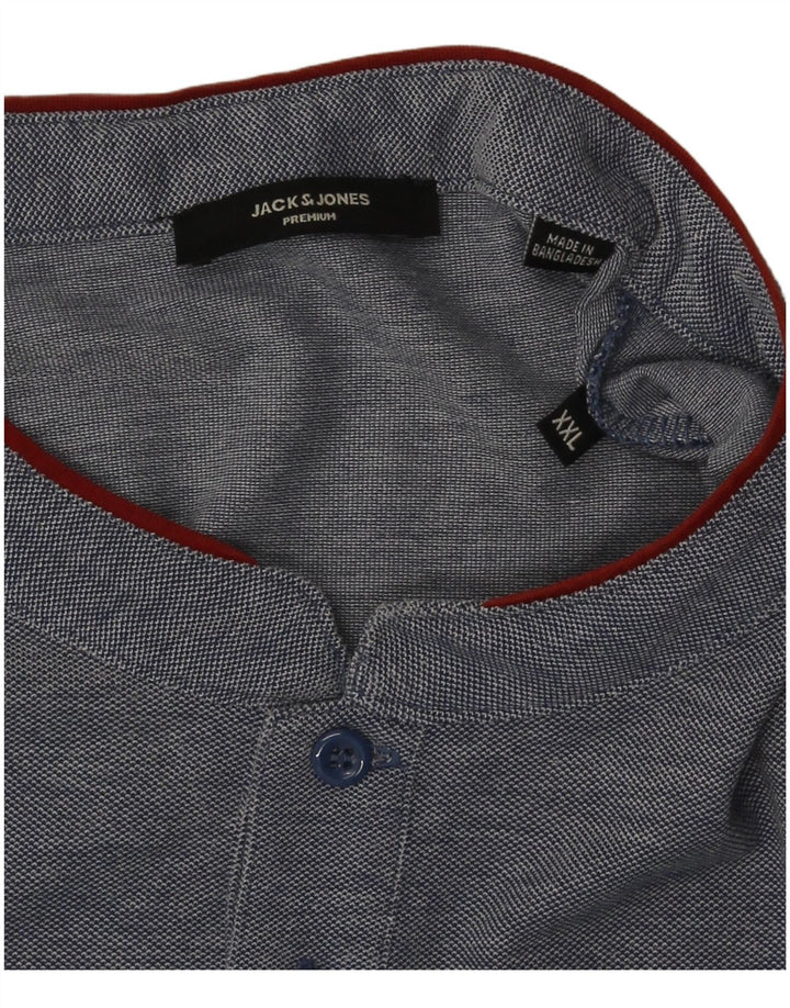 Jack & Jones T-Shirt Homme Top 2XL Bleu Marine Moucheté