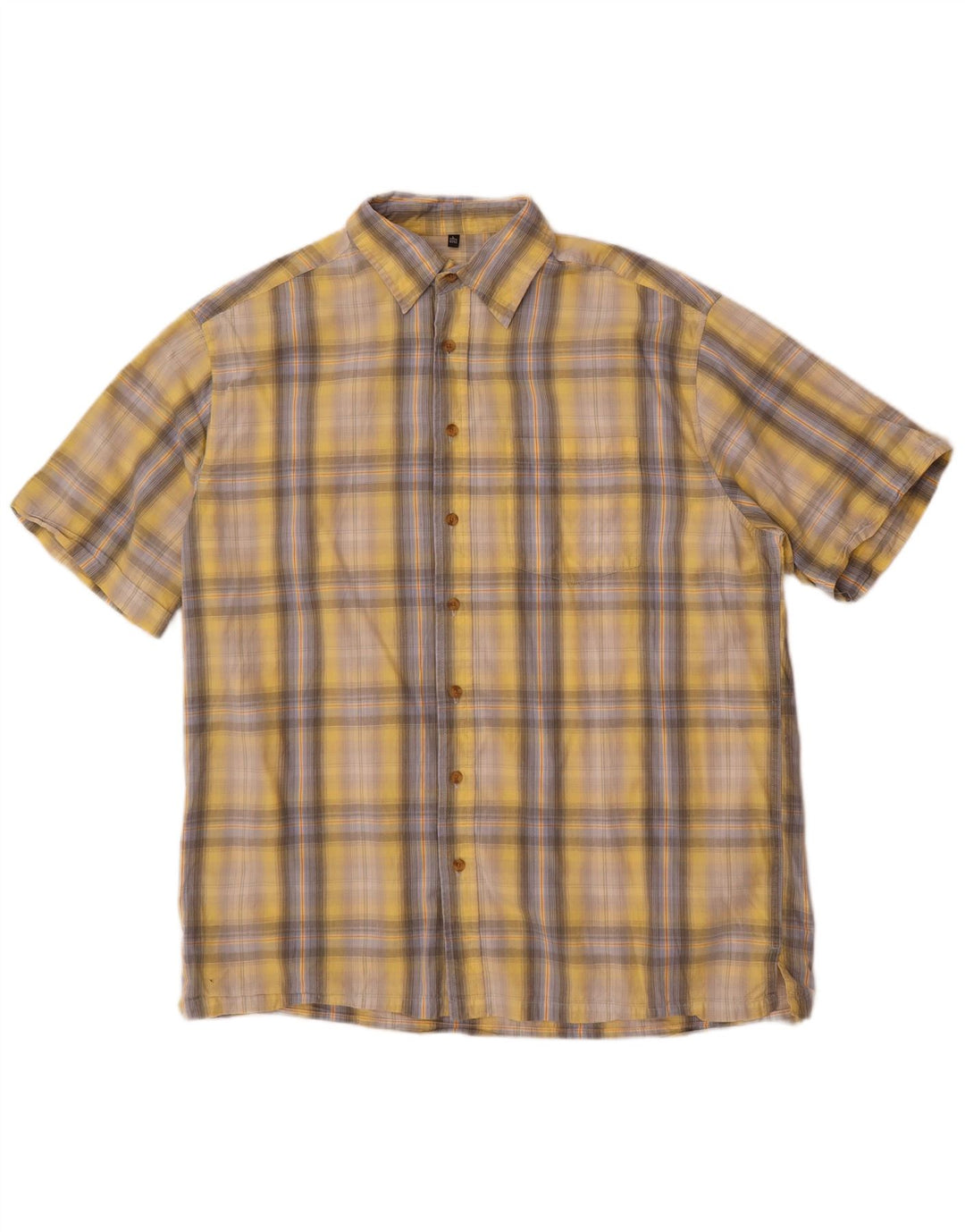 Angelo Litrico Chemise Homme Taille 41/42 Grand Coton à Carreaux Jaune