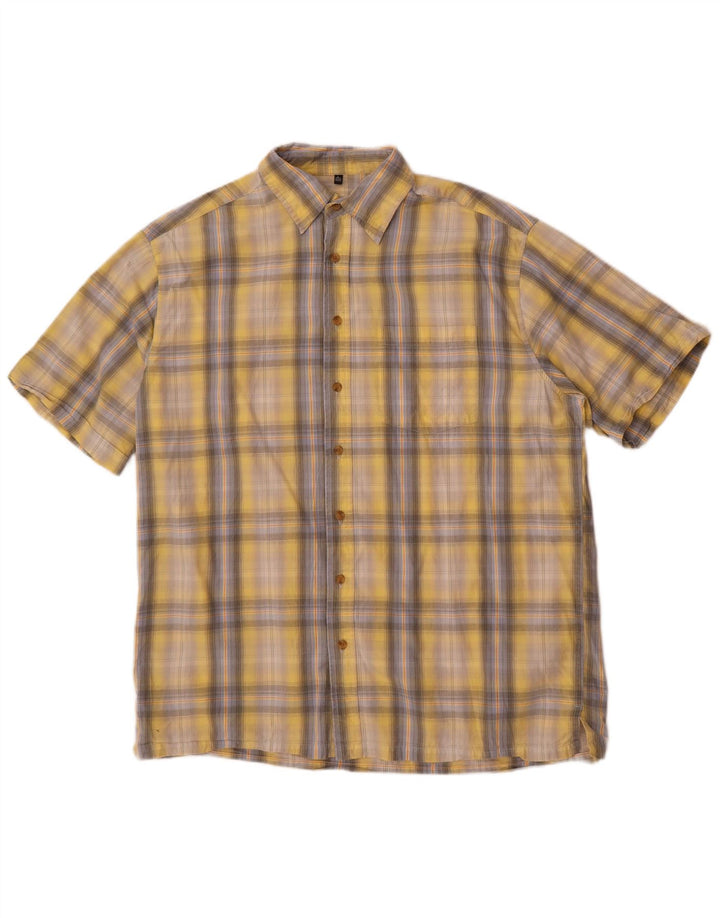 Angelo Litrico Chemise Homme Taille 41/42 Grand Coton à Carreaux Jaune