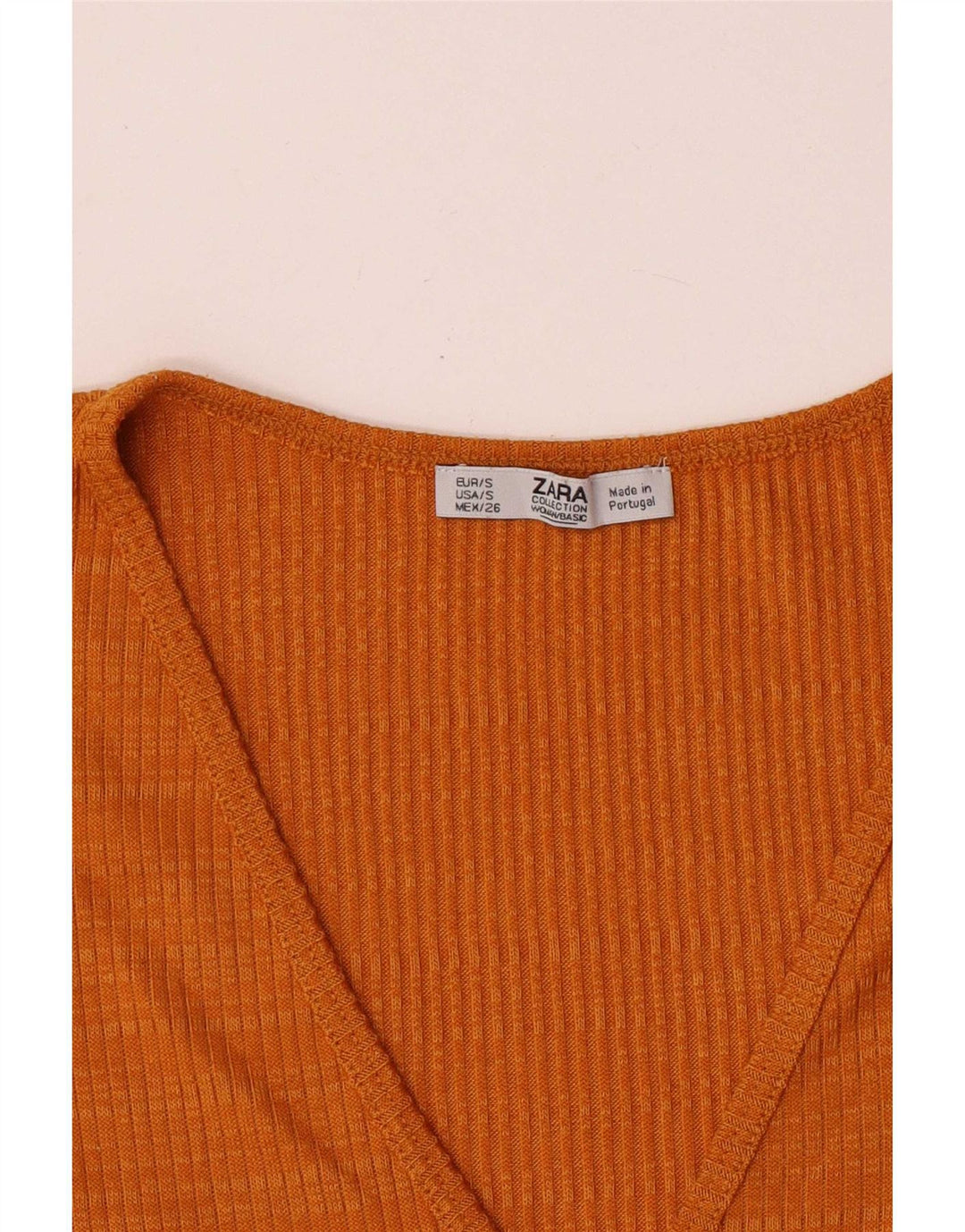 Zara T-Shirt Femme Top UK 10 Petit Orange