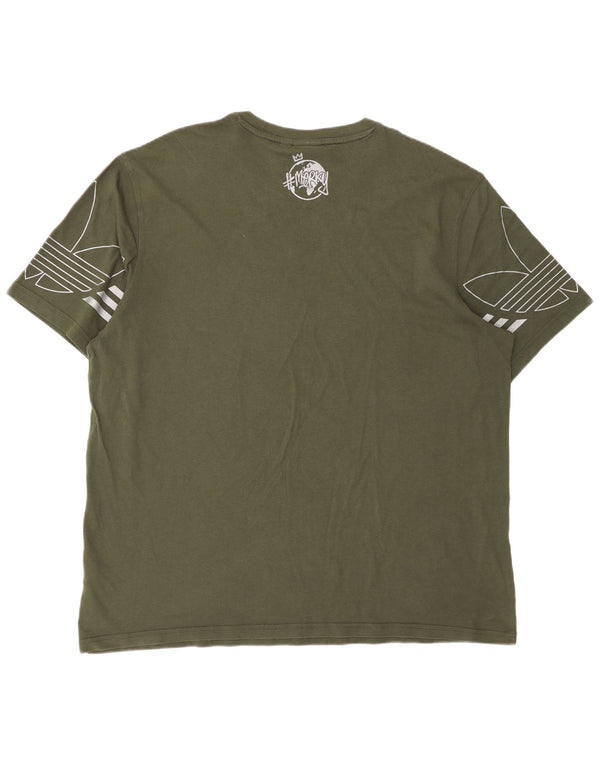 Adidas T-shirt graphique pour homme XL en coton vert