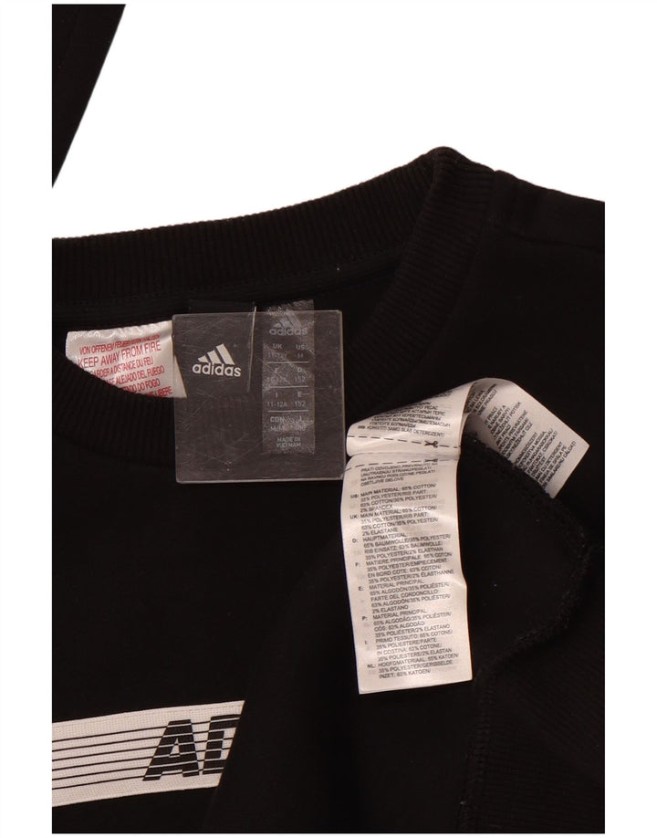 ADIDAS Sweat-shirt graphique pour garçon 11-12 ans Noir Colourblock Coton