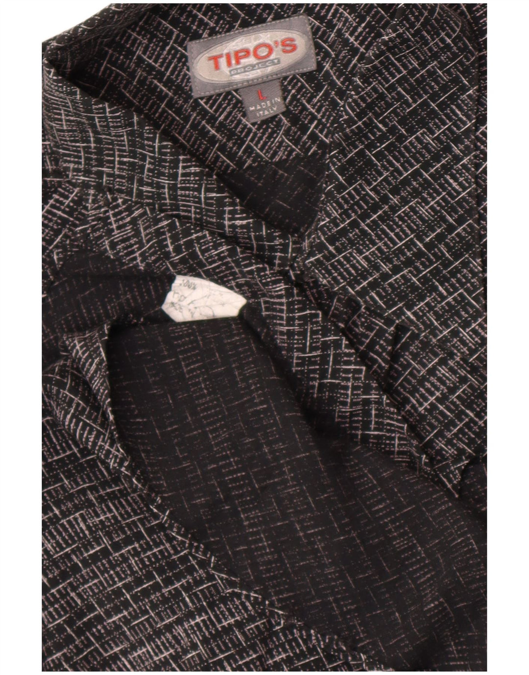 Tipo' S Chemise À Manches Courtes Homme Grande Viscose Géométrique Noire