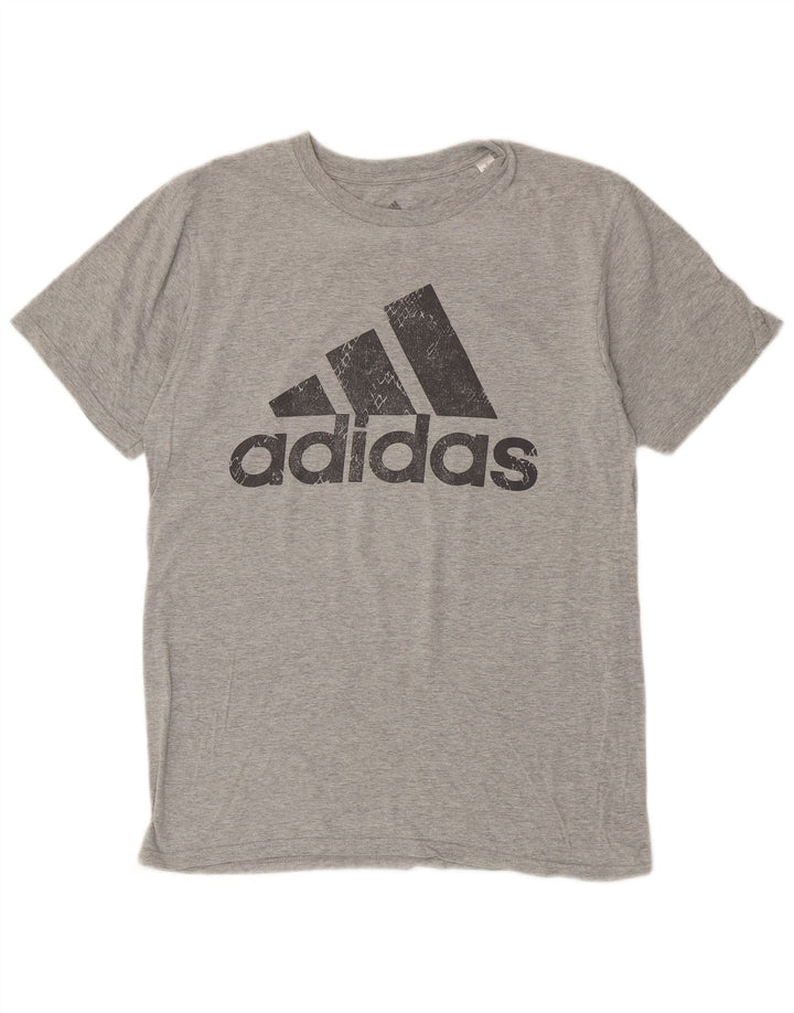 ADIDAS T-Shirt Graphique Homme Gris Moyen Coton