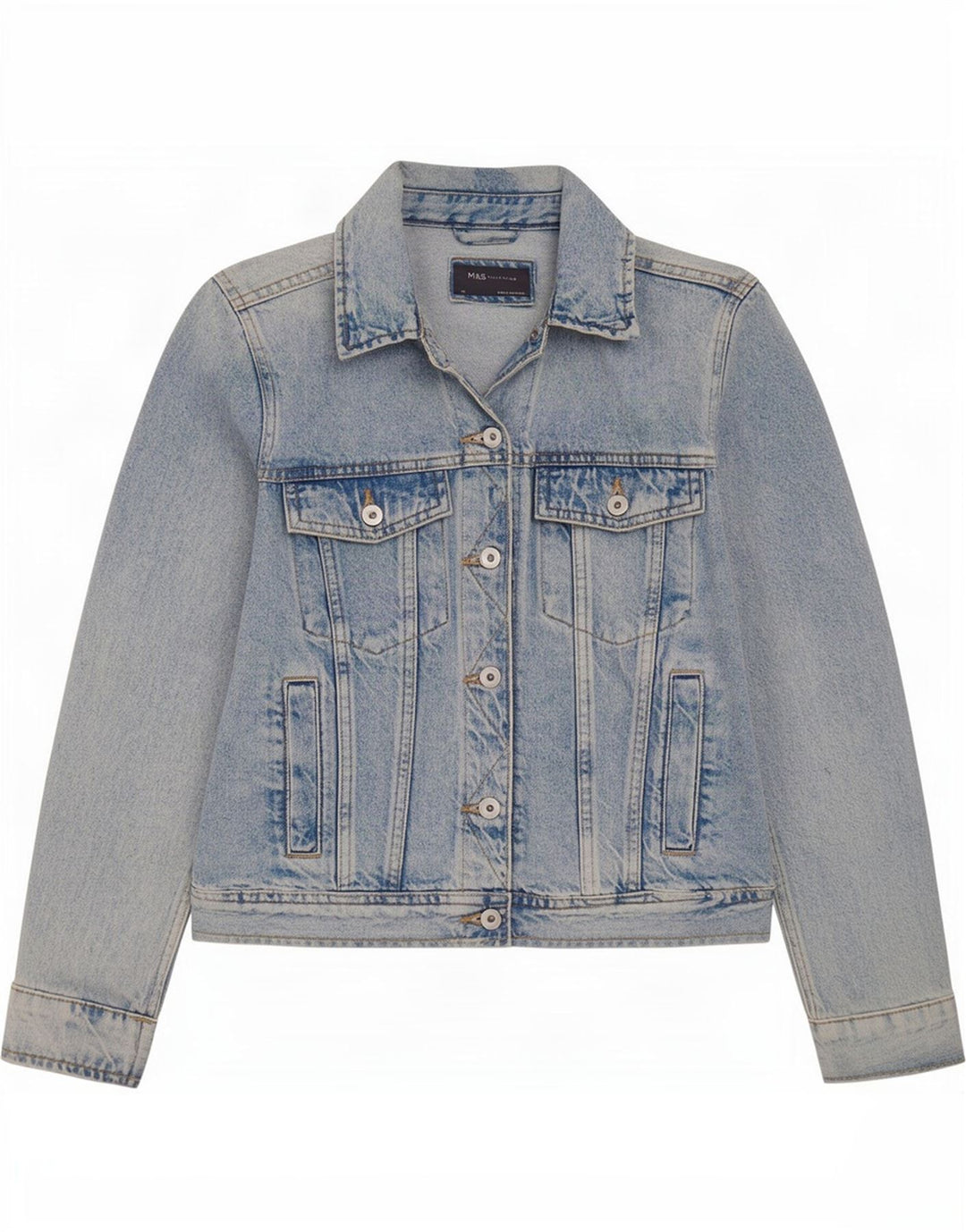 Marks & Spencer Veste en jean pour femme UK 14 Bleu moyen Coton