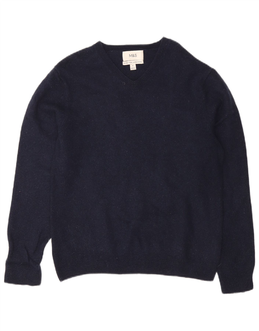 Marks & Spencer Débardeur Vest Homme Bleu Marine Moyen Laine d'Agneau