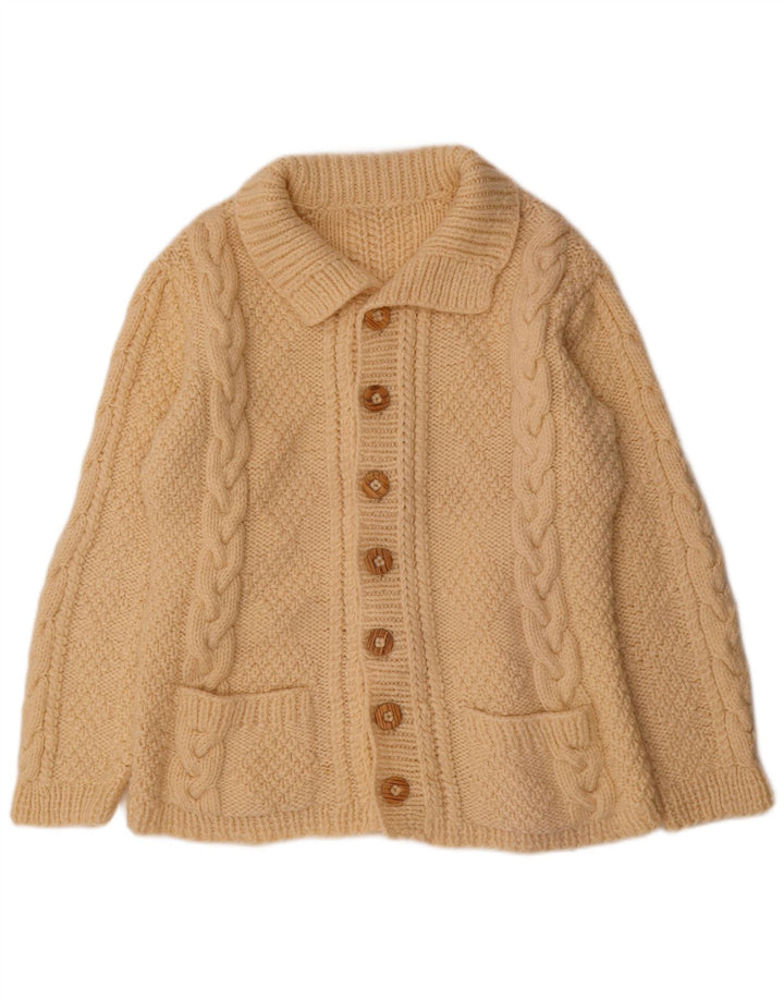 vintage Mens Cardigan Pull Grand Beige