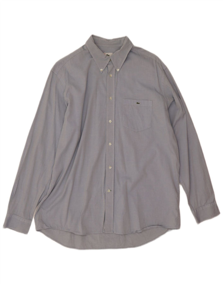 Lacoste Chemise Homme Taille 44 XL Bleu Coton