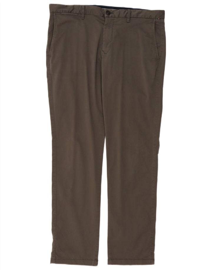 TOMMY HILFIGER Pantalon Chino Slim Homme W36 L32 Gris Coton