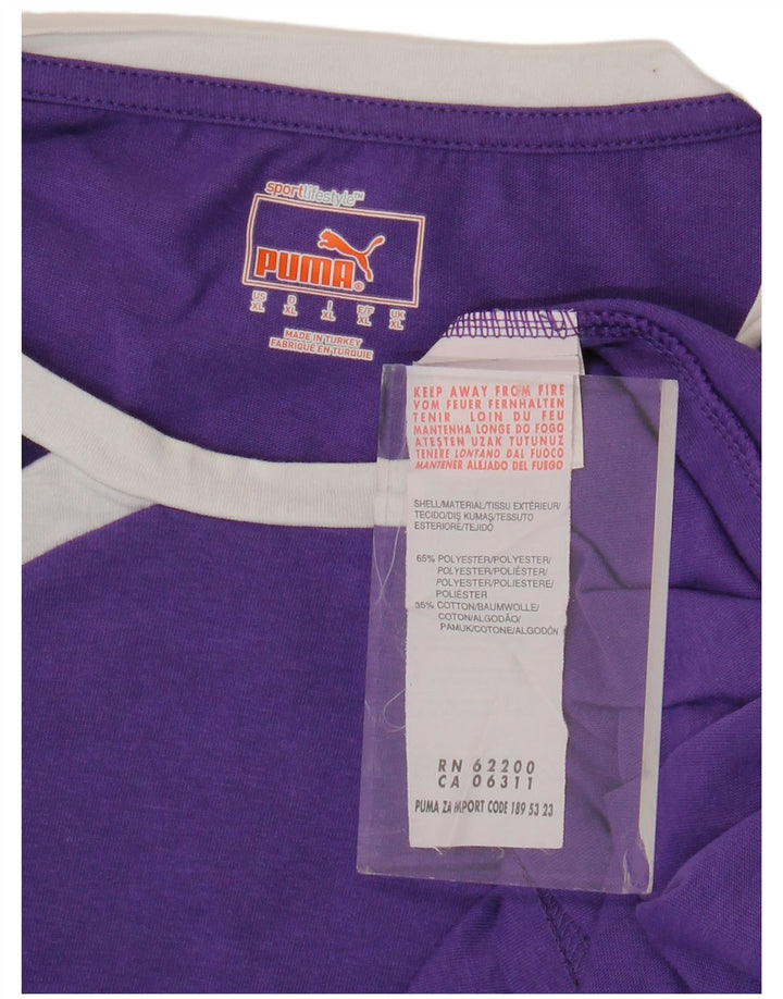 PUMA T-shirt graphique pour homme XL Violet Colorblock Polyester