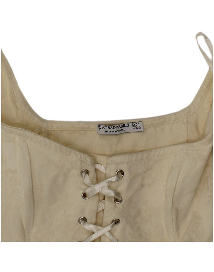 Stradivarius Femme Haut Corset Court Large Blanc Cassé
