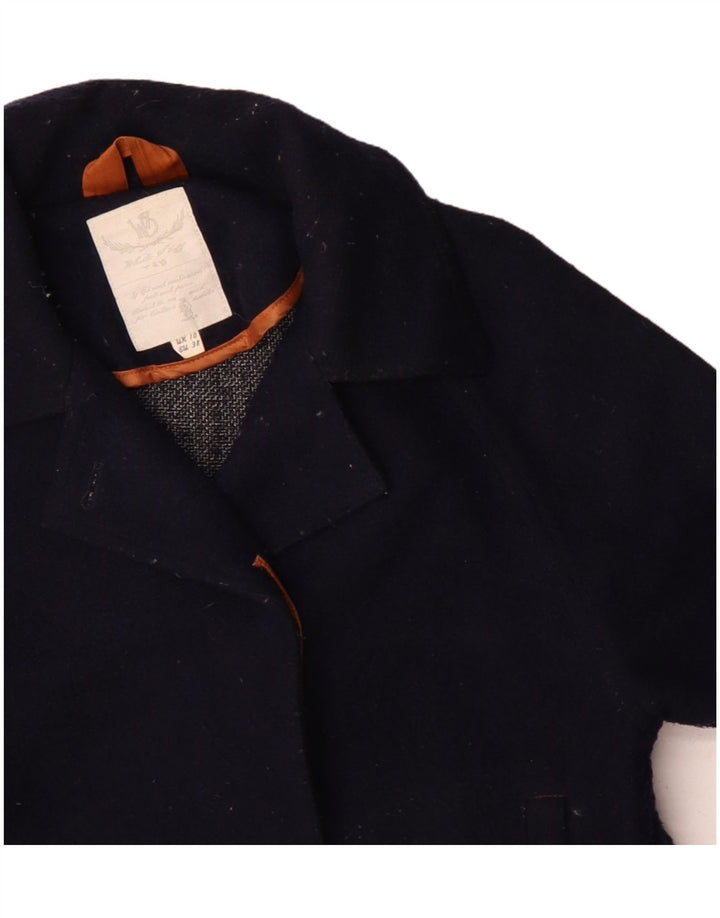 White Stuff Veste Bomber Oversize Femme UK 10 Petite Laine Bleu Marine