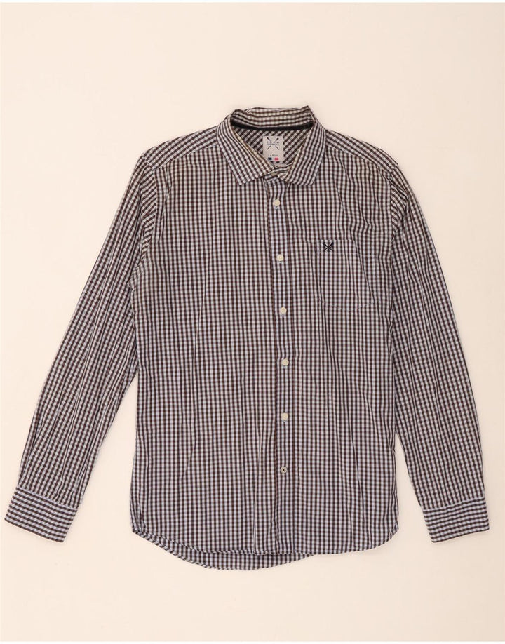 Crew Clothing Chemise coupe ajustée pour homme en coton vichy marron