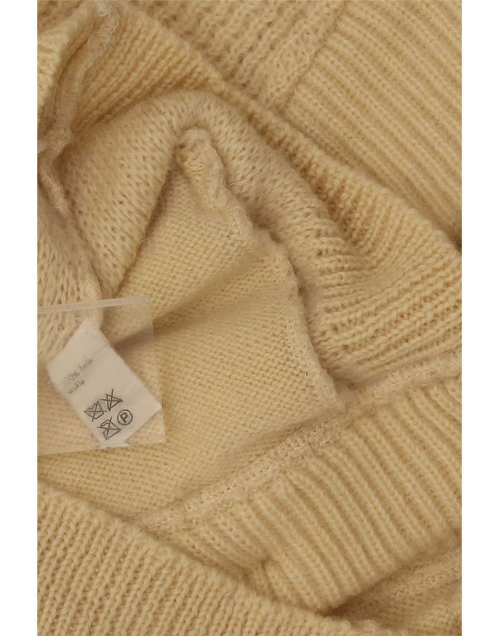 vintage Homme Cardigan Pull IT 50 Laine Beige Moyen