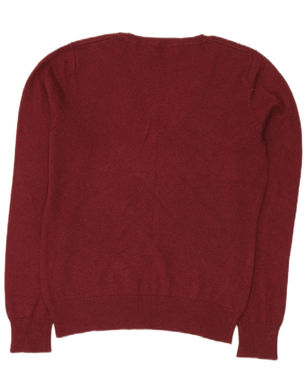 Tommy Hilfiger Pull col en V pour femme UK 14 Large Marron