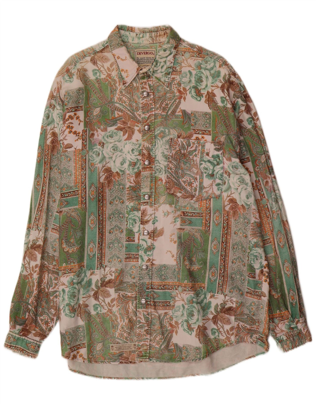 DEVERGO Chemise Homme XL Multicolore Patchwork Coton