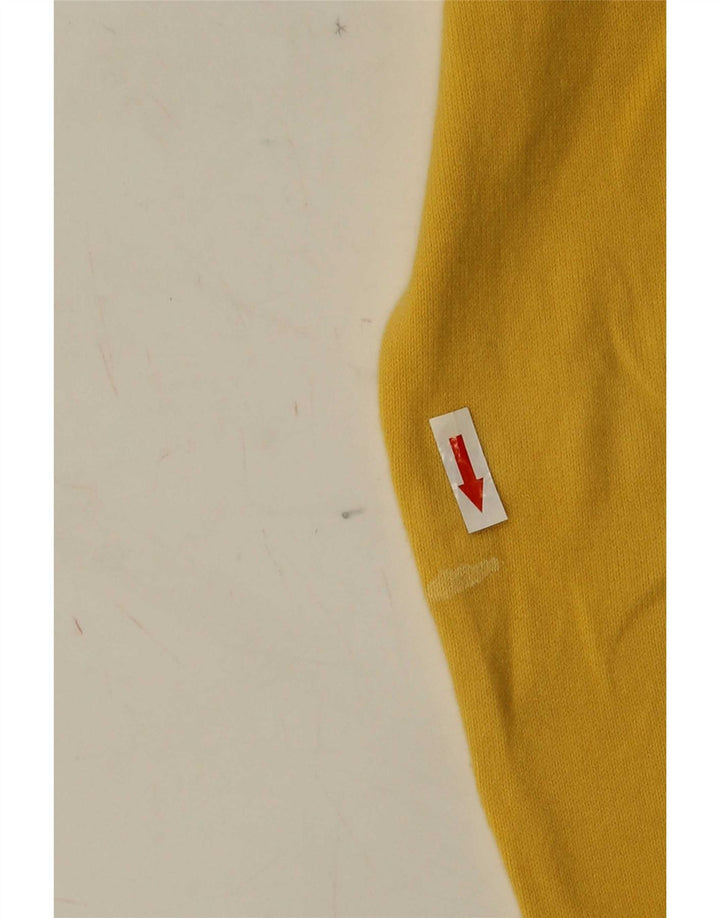 Zara Pull court à col en V pour femme UK 12 Jaune moyen