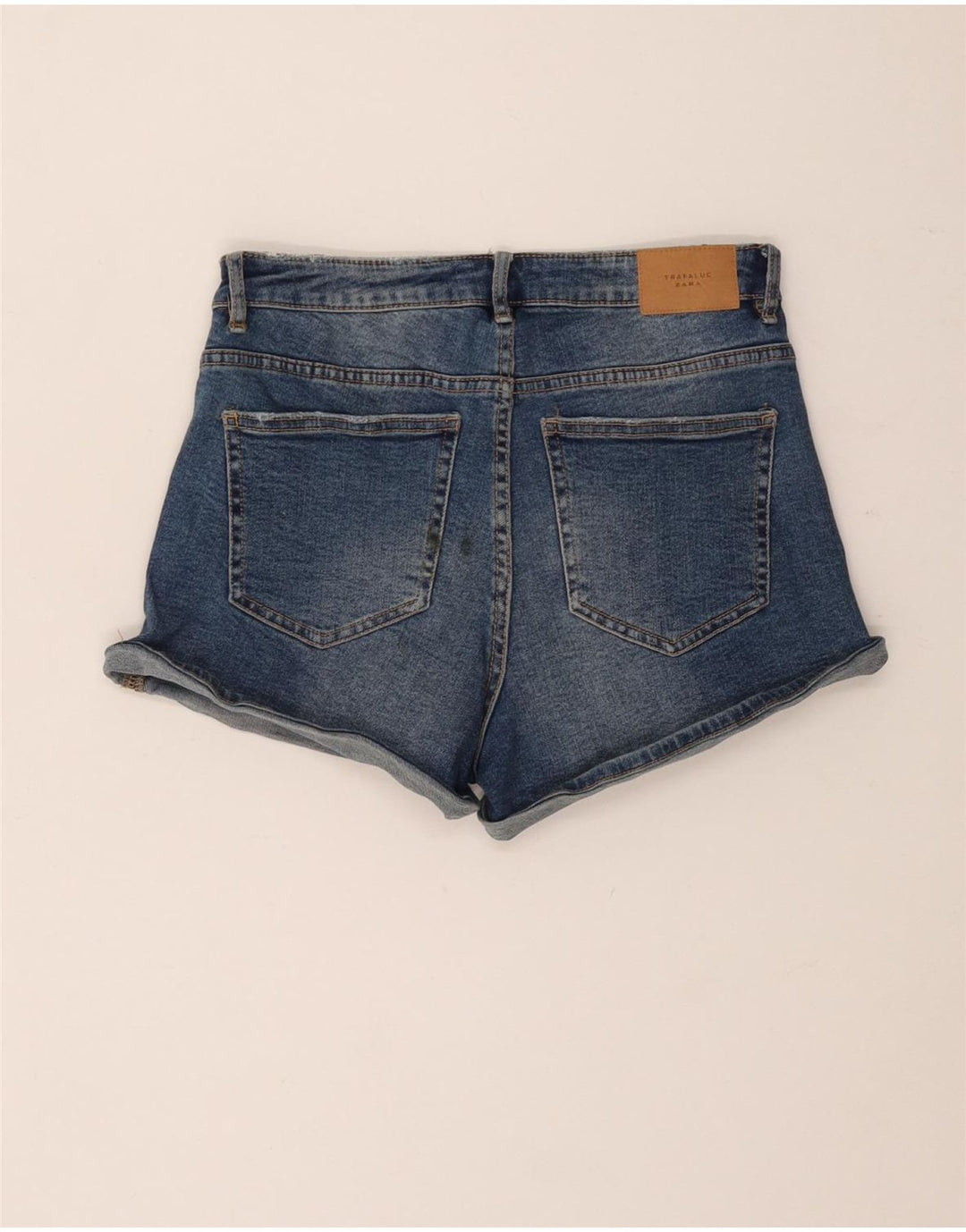 Zara Short en jean vieilli pour femme EU 36 XS W26 Bleu
