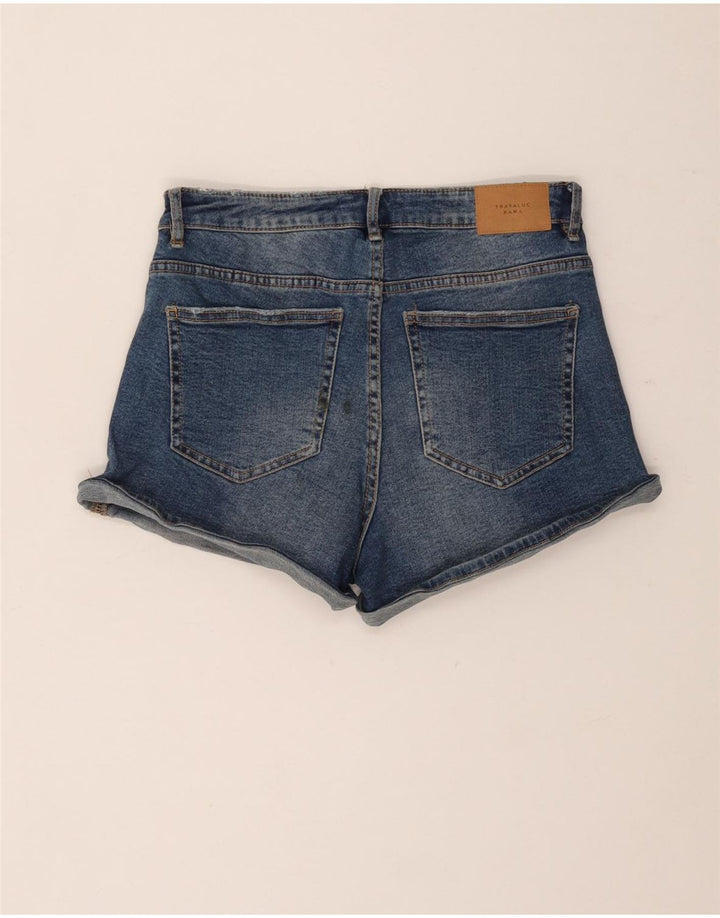 Zara Short en jean vieilli pour femme EU 36 XS W26 Bleu