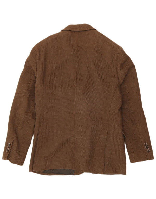MASSIMO DUTTI Veste Blazer 2 Boutons Homme UK 38 Viscose Marron Moyen