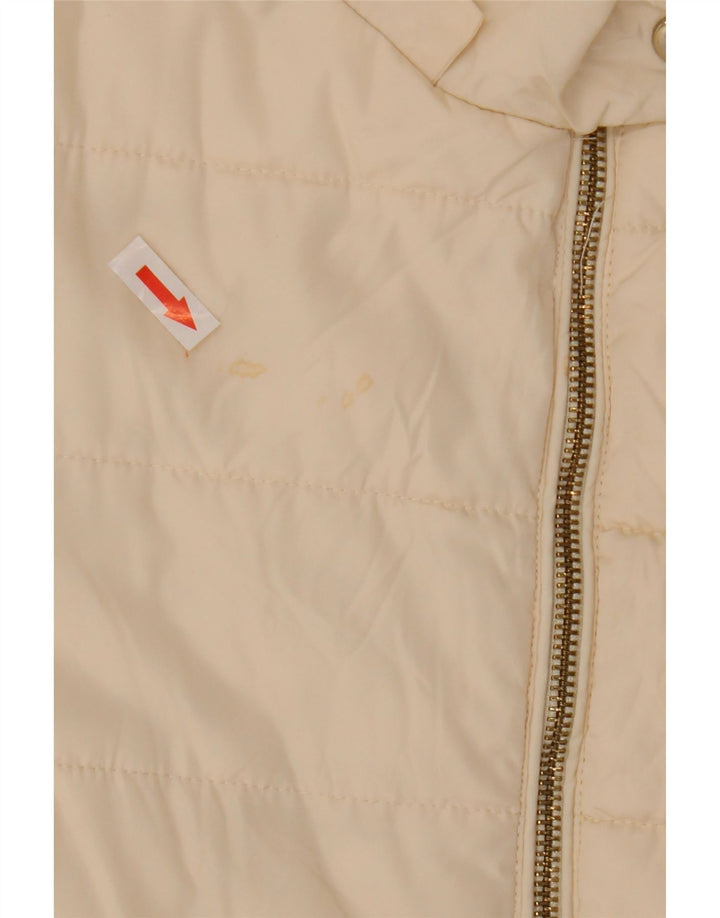 Zara Veste matelassée surdimensionnée pour femme UK 10 Petit polyester blanc