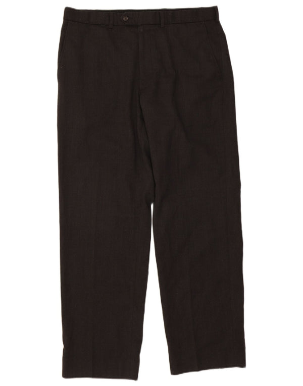 Marks & Spencer Pantalon de Costume Droit Homme W34 L31 Laine Noir
