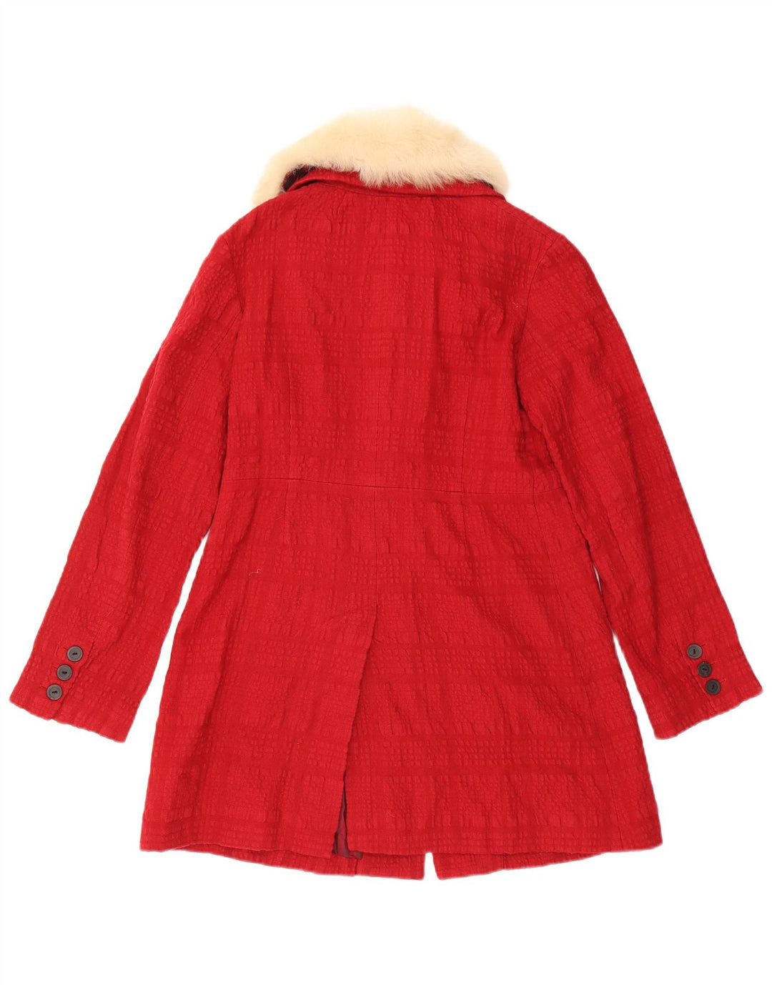 Jigsaw Pardessus Femme UK 8 Petit Carreau Rouge Coton