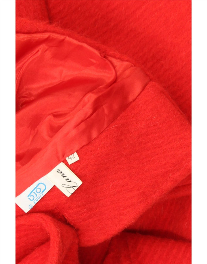 vintage Femme 2 Bouton Blazer Veste IT 42 Laine Rouge Moyenne