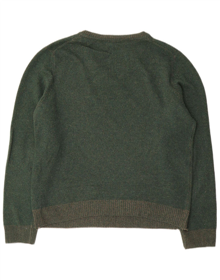 Massimo Dutti Pull Col V Homme Vert Moyen Laine
