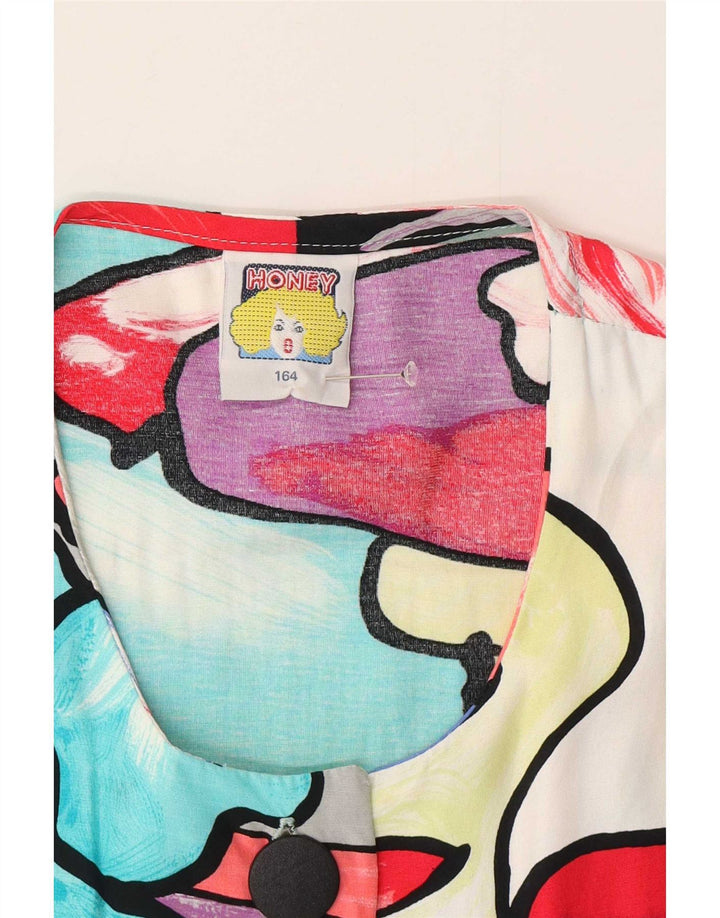 C&A Chemisier à motif abstrait pour femme UK 16 Large Multicolore