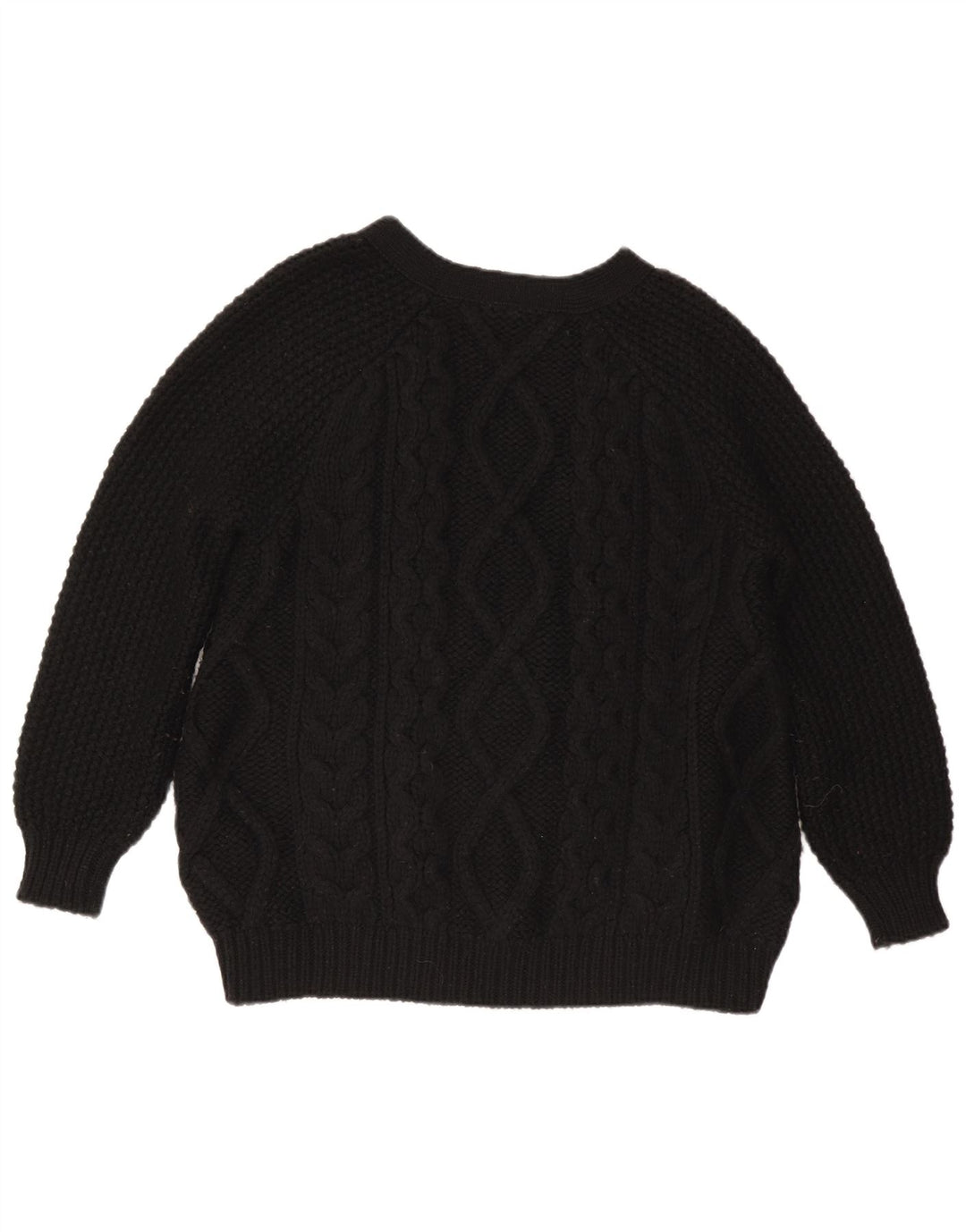 Stefanel Cardigan Femme Pull UK 14 Laine Noir Moyen